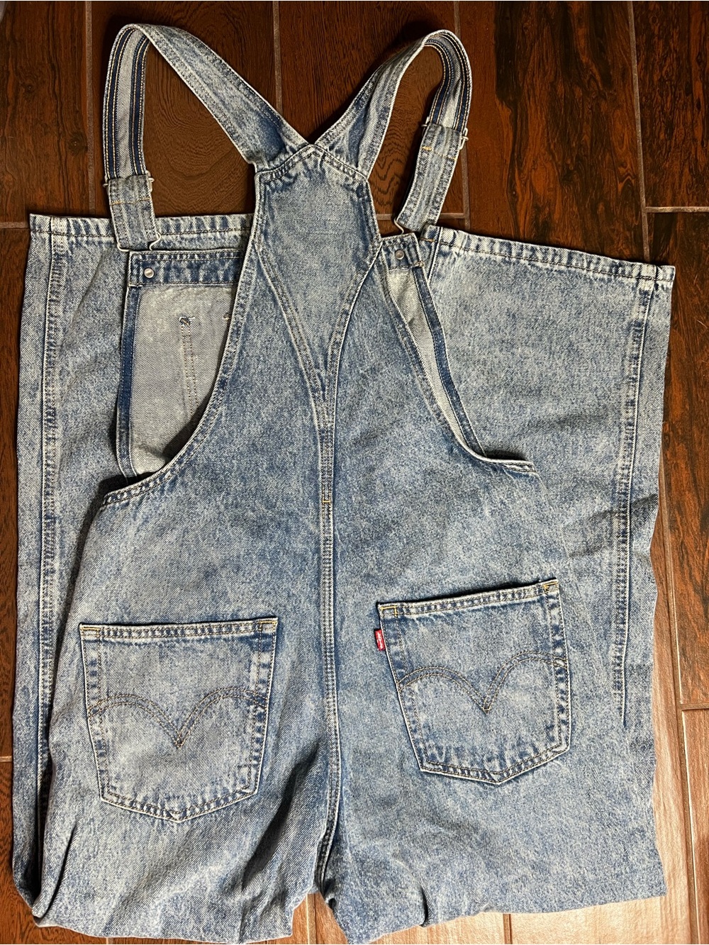 Levi’s Premium Denim Jean Wide Leg Overalls Womens Size Medium - Picture 3 of 5